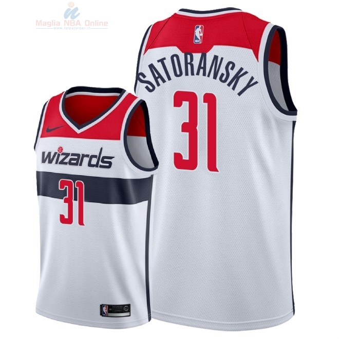 Acquista Maglia NBA Nike Washington Wizards #31 Tomas Satoransky Bianco Association 2018