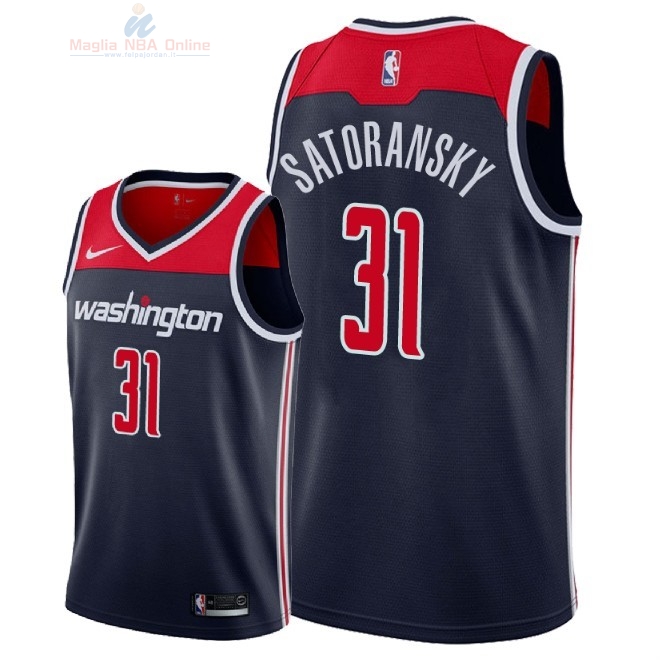 Acquista Maglia NBA Nike Washington Wizards #31 Tomas Satoransky Marino Statement 2018