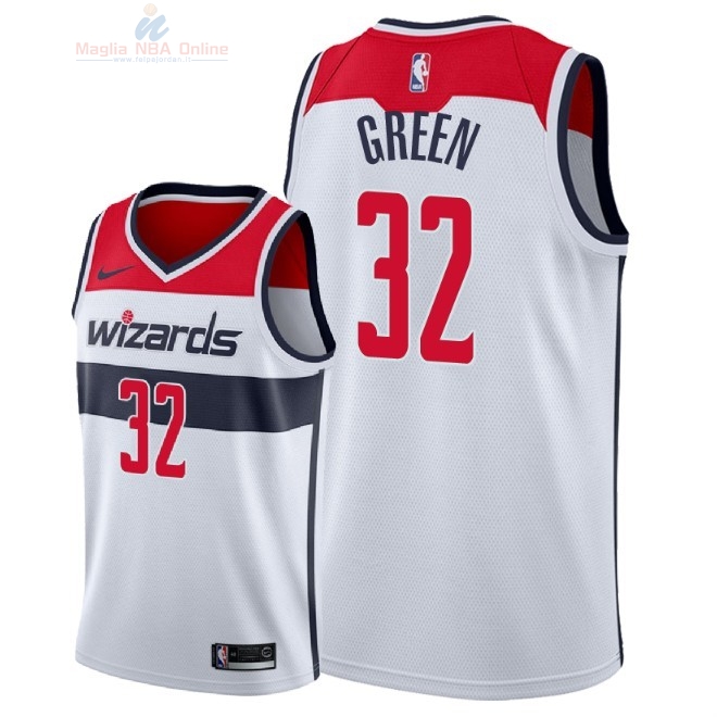 Acquista Maglia NBA Nike Washington Wizards #32 Jeff Green Bianco Association 2018