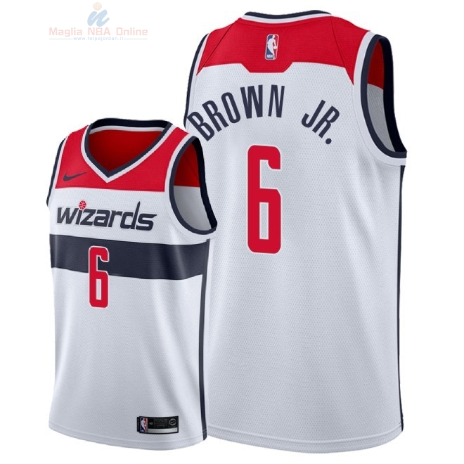 Acquista Maglia NBA Nike Washington Wizards #6 Troy Brown Jr Bianco Association 2018