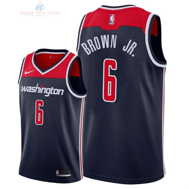 Acquista Maglia NBA Nike Washington Wizards #6 Troy Brown Jr Marino Statement 2018