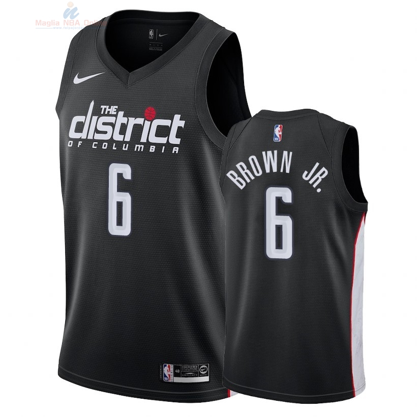 Acquista Maglia NBA Nike Washington Wizards #6 Troy Brown Jr Nike Nero Città 2018-19