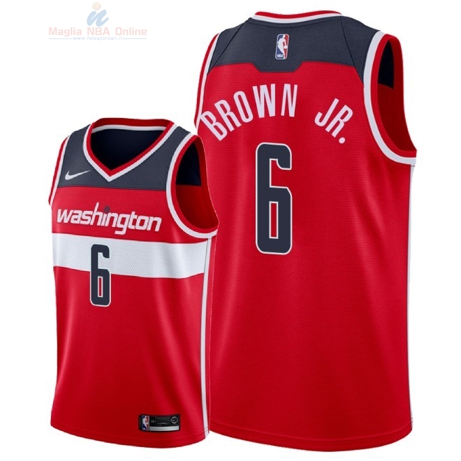 Acquista Maglia NBA Nike Washington Wizards #6 Troy Brown Jr Rosso Icon 2018