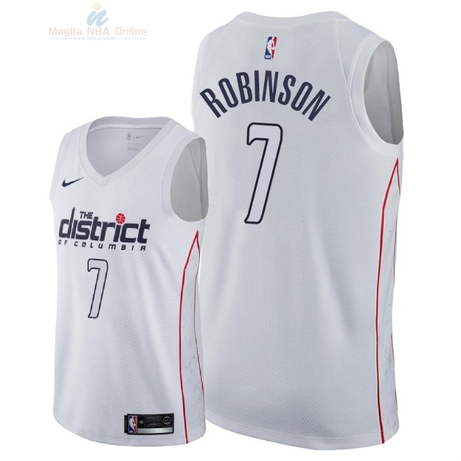 Acquista Maglia NBA Nike Washington Wizards #7 Devin Robinson Nike Bianco Città 2018