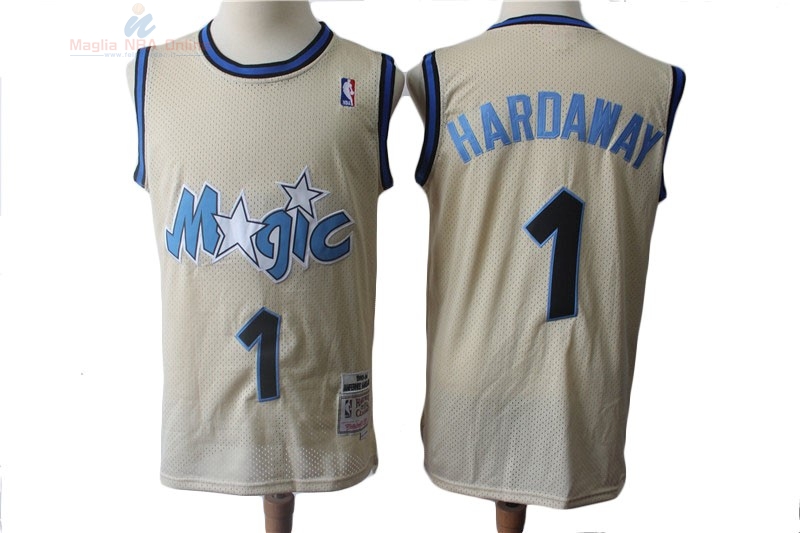 Acquista Maglia NBA Orlando Magic #1 Anfernee Hardaway Retro Crema 1993-94
