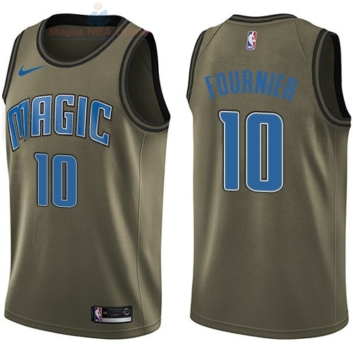 Acquista Maglia NBA Orlando Magic Servizio Di Saluto #10 Evan Fournier Nike Army Green 2018