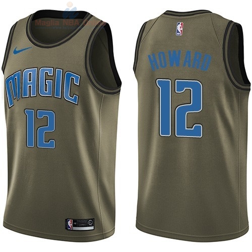 Acquista Maglia NBA Orlando Magic Servizio Di Saluto #12 Dwight Howard Nike Army Green 2018