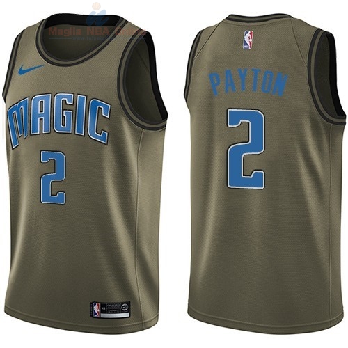 Acquista Maglia NBA Orlando Magic Servizio Di Saluto #2 Elfrid Payton Nike Army Green 2018