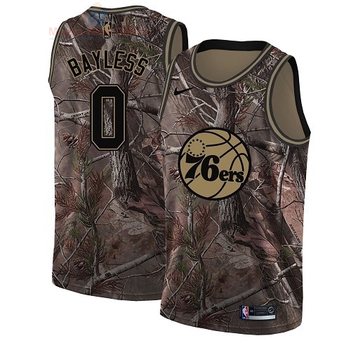 Acquista Maglia NBA Philadelphia Sixers #0 Jerryd Bayless Camo Swingman Collezione Realtree 2018