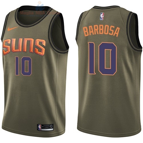 Acquista Maglia NBA Phoenix Suns Servizio Di Saluto #10 Leandro Barbosa Nike Army Green 2018