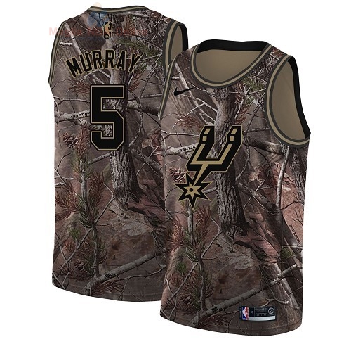 Acquista Maglia NBA San Antonio Spurs #5 Dejounte Murray Camo Swingman Collezione Realtree 2018