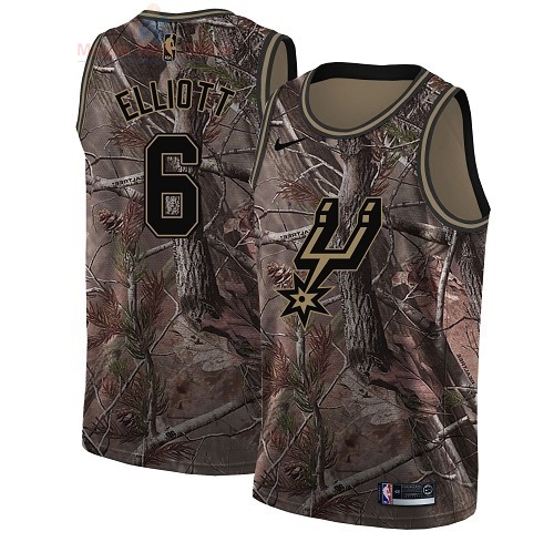 Acquista Maglia NBA San Antonio Spurs #6 Sean Elliott Camo Swingman Collezione Realtree 2018