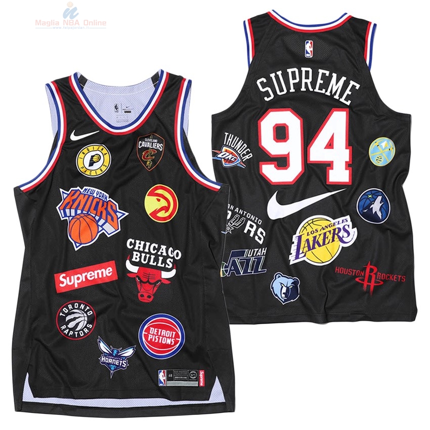 Acquista Maglia NBA Supreme x Nike #94 Logo Nero