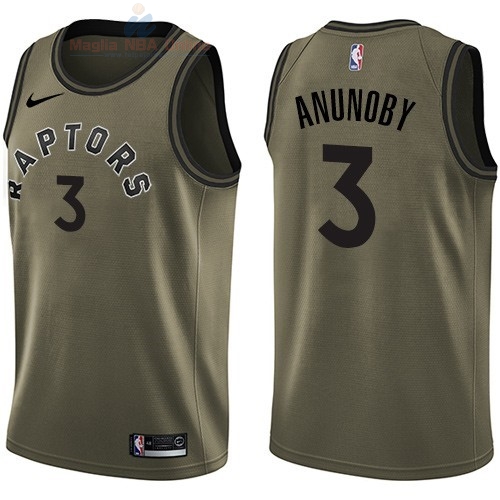 Acquista Maglia NBA Toronto Raptors Servizio Di Saluto #3 OG Anunoby Nike Army Green 2018