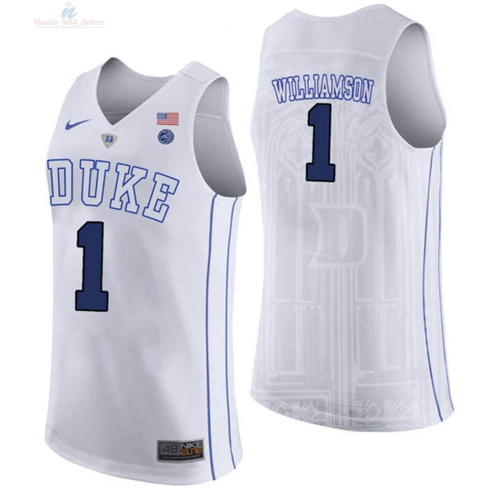 Acquista Maglia NCAA Duke #1 Zion Williamson Bianco