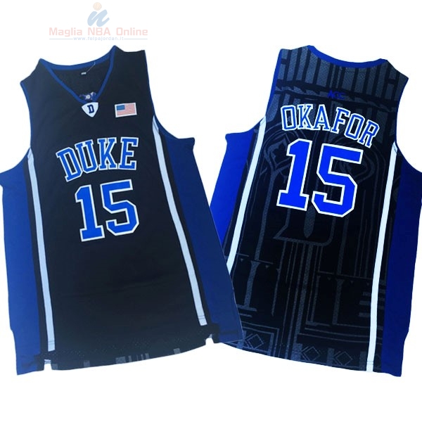 Acquista Maglia NCAA Duke #15 Jahlil Okafor Nero