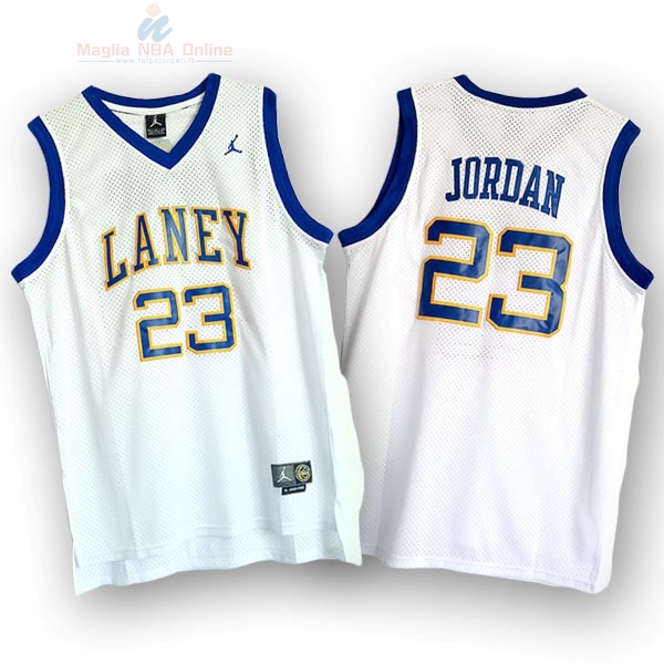 Acquista Maglia NCAA Emsley A. Laney High School #23 Michael Jordan Bianco