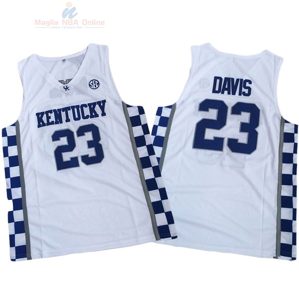 Acquista Maglia NCAA Kentucky #23 Anthony Davis Bianco