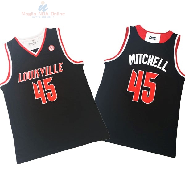 Acquista Maglia NCAA Louisville Cardinals #45 Donovan Mitchell Nero