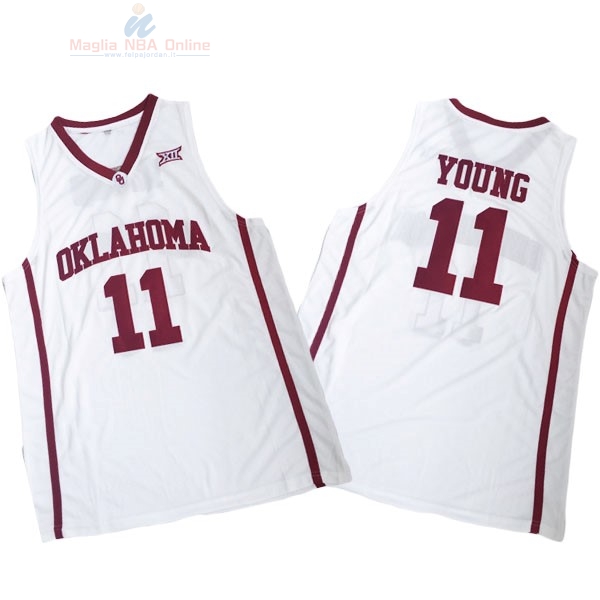 Acquista Maglia NCAA Oklahoma #11 Trae Young Bianco