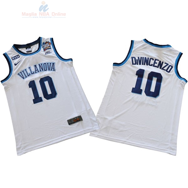 Acquista Maglia NCAA Villanova Wildcats #10 Donte DiVincenzo Nike Bianco