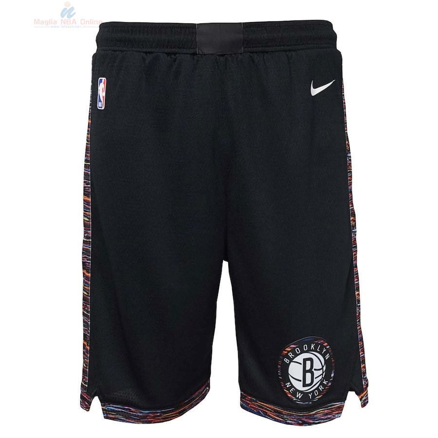 Acquista Pantaloni Basket Bambino Brooklyn Nets Nike Nero Città 2018-19