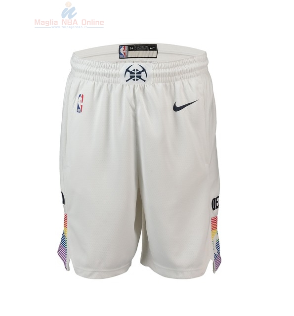 Acquista Pantaloni Basket Bambino Denver Nuggets Nike Bianco Città 2018-19