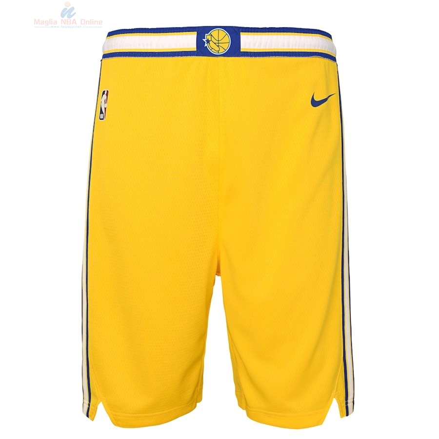 Acquista Pantaloni Basket Bambino Golden State Warriors Nike Retro Giallo 2018-19