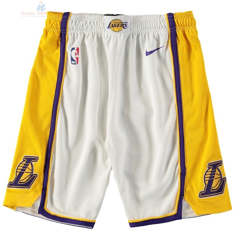 Acquista Pantaloni Basket Bambino L.A.Lakers Nike Bianco 2018