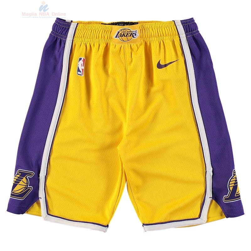 Acquista Pantaloni Basket Bambino L.A.Lakers Nike Giallo 2018