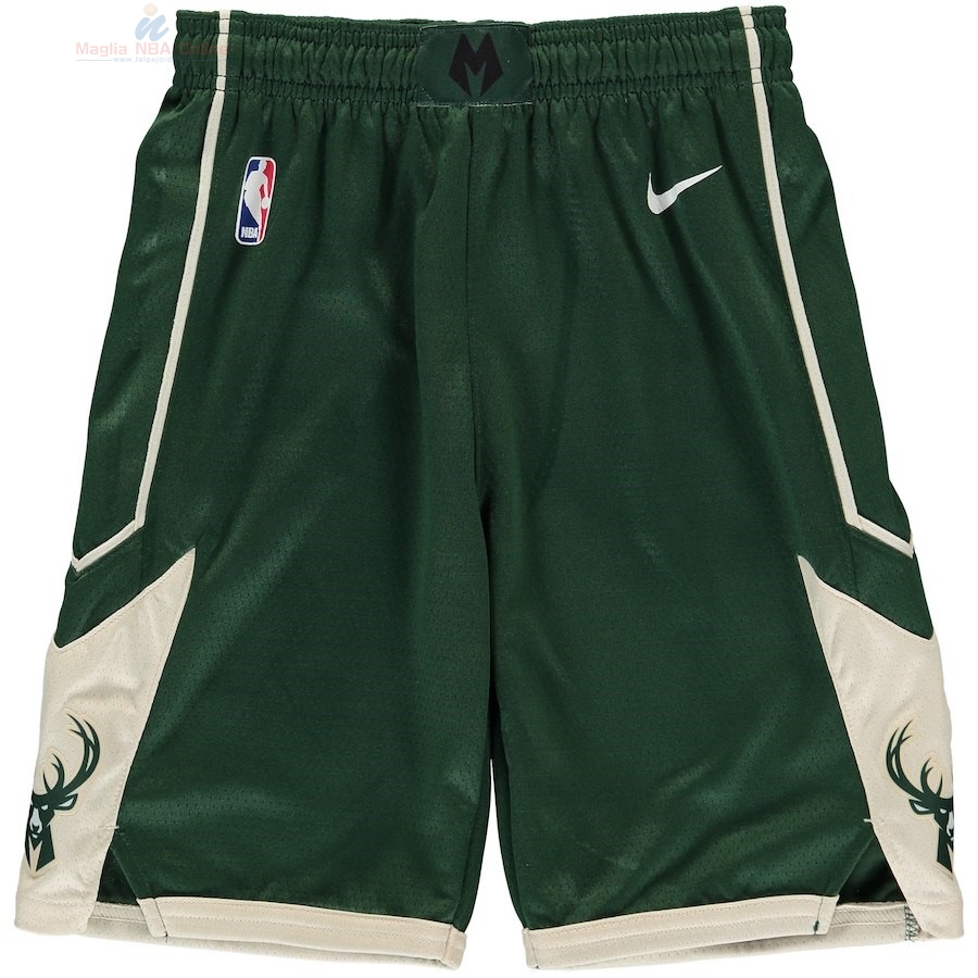 Acquista Pantaloni Basket Bambino Milwaukee Bucks Nike Verde Icon 2018