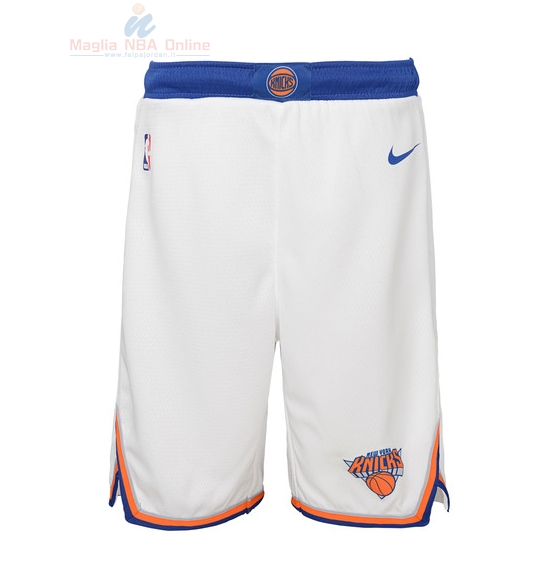 Acquista Pantaloni Basket Bambino New York Knicks Nike Bianco Association 2018