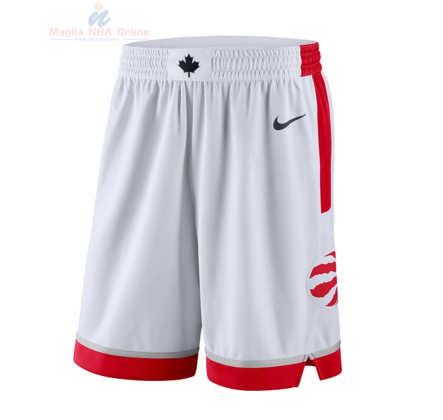 Acquista Pantaloni Basket Bambino Toronto Raptors Nike Bianco Association 2018