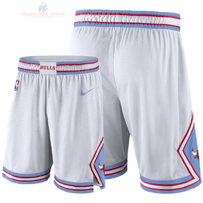 Acquista Pantaloni Basket Chicago Bulls Nike Bianco 2018-19