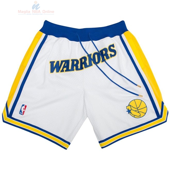 Acquista Pantaloni Basket Golden State Warriors Nike Retro Bianco 2018