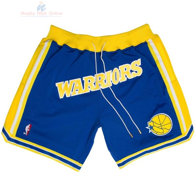 Acquista Pantaloni Basket Golden State Warriors Nike Retro Blu 2018