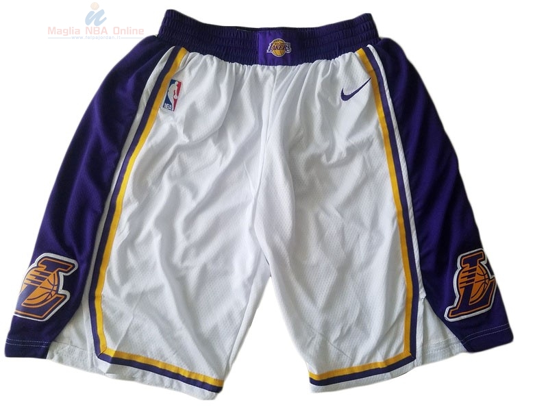 Acquista Pantaloni Basket Los Angeles Lakers Nike Bianco 2018-19