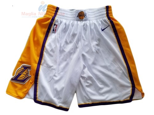 Acquista Pantaloni Basket Los Angeles Lakers Nike Bianco 2018