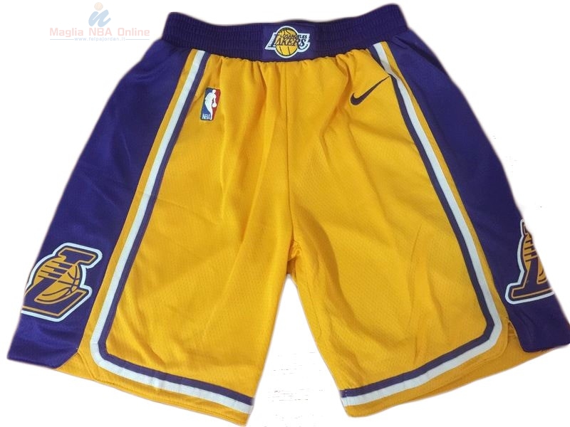 Acquista Pantaloni Basket Los Angeles Lakers Nike Giallo 2018-19