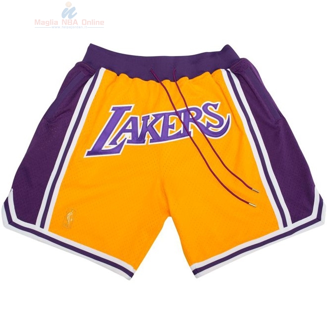 Acquista Pantaloni Basket Los Angeles Lakers Nike Retro Giallo 2018