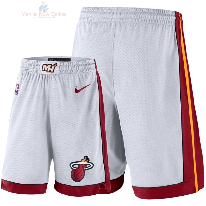 Acquista Pantaloni Basket Miami Heat Nike Bianco 2018