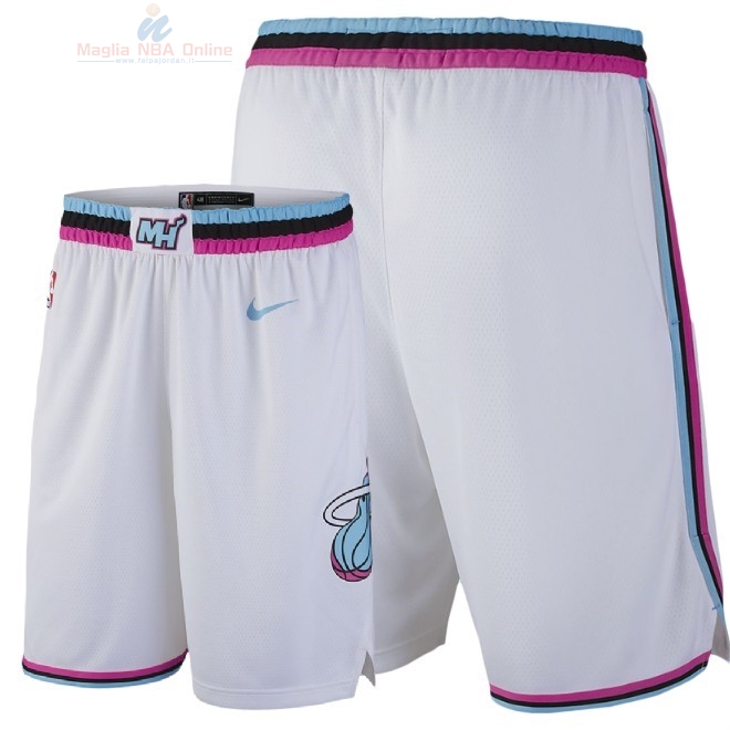 Acquista Pantaloni Basket Miami Heat Nike Bianco Città 2018