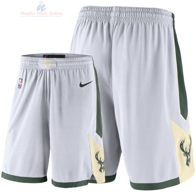 Acquista Pantaloni Basket Milwaukee Bucks Nike Bianco 2018