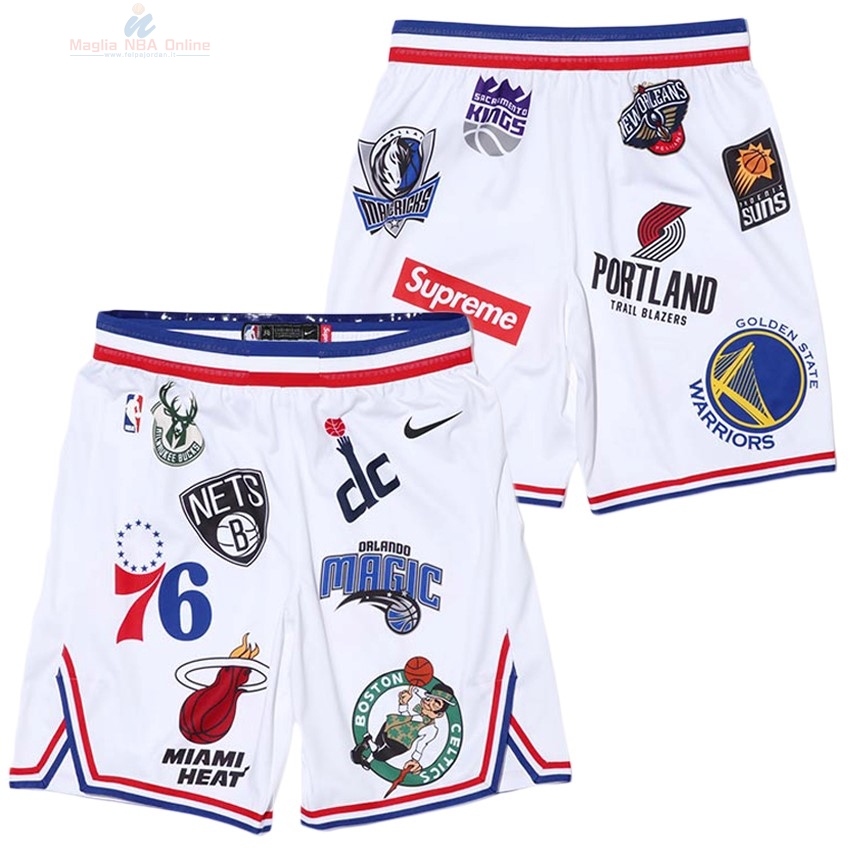 Acquista Pantaloni Basket Supreme x Nike Logo Bianco