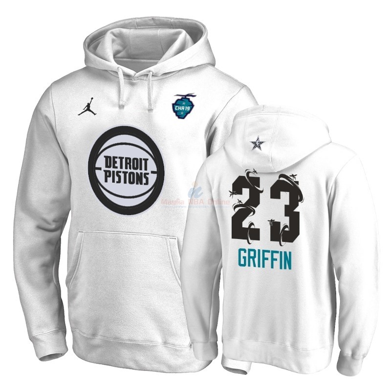 Acquista Felpe Con Cappuccio NBA 2019 All Star Detroit Pistons #23 Blake Griffin Bianco