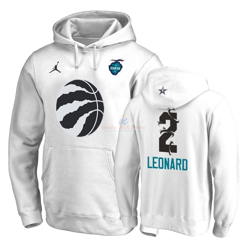 Acquista Felpe Con Cappuccio NBA 2019 All Star Toronto Raptors #2 Kawhi Leonard Bianco