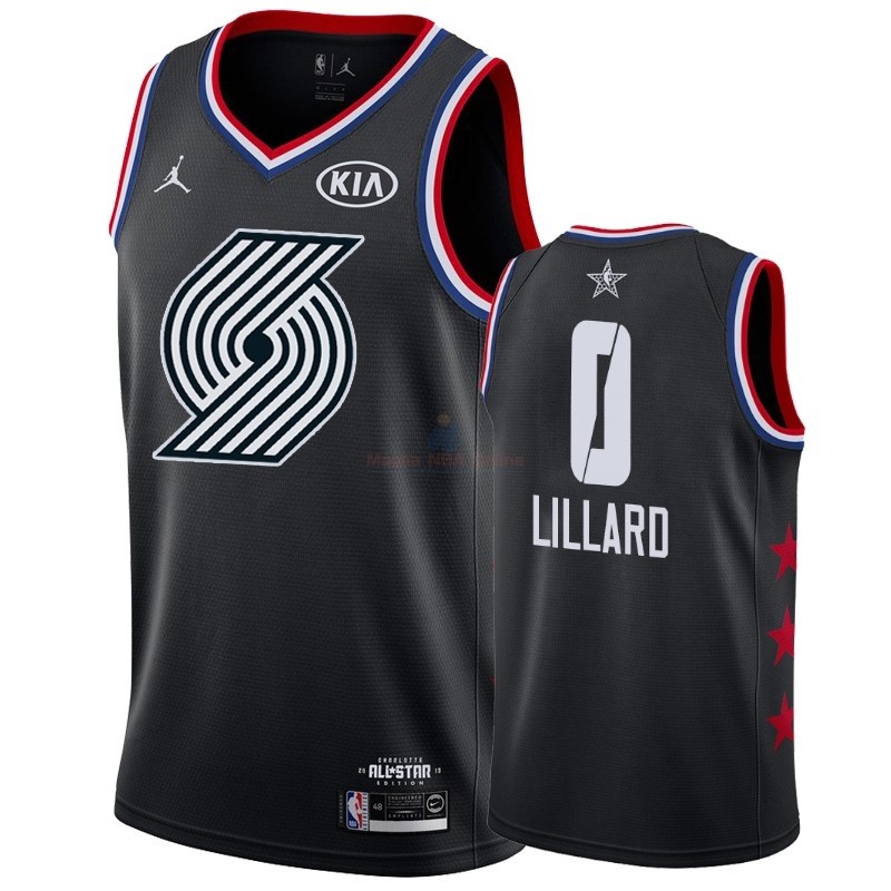 Acquista Maglia NBA 2019 All Star #0 Damian Lillard Nero