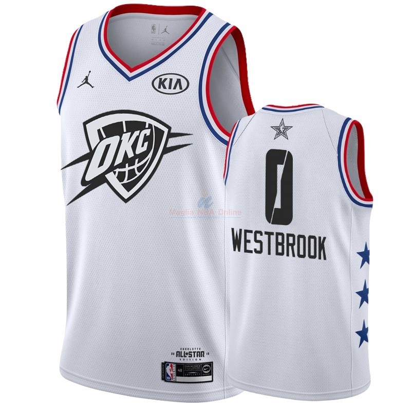 Acquista Maglia NBA 2019 All Star #0 Russell Westbrook Bianco