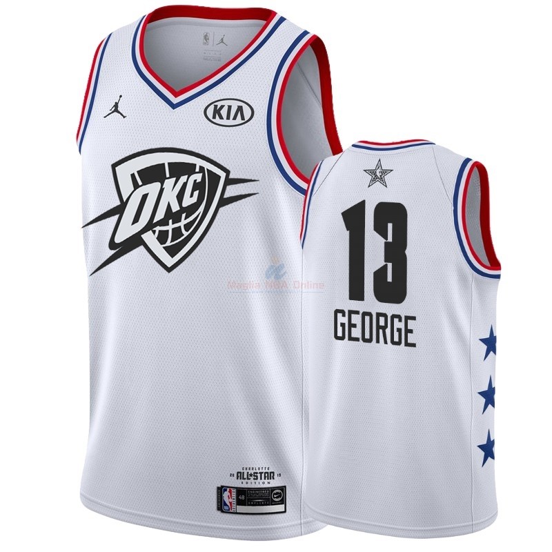 Acquista Maglia NBA 2019 All Star #13 Paul George Bianco