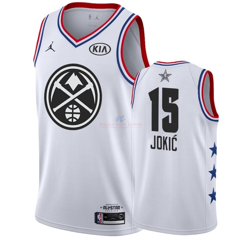 Acquista Maglia NBA 2019 All Star #15 Nikola Jokic Bianco